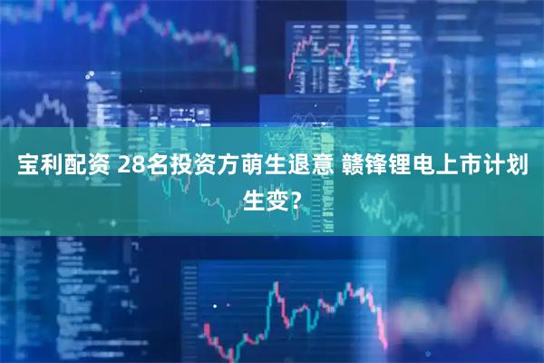宝利配资 28名投资方萌生退意 赣锋锂电上市计划生变？