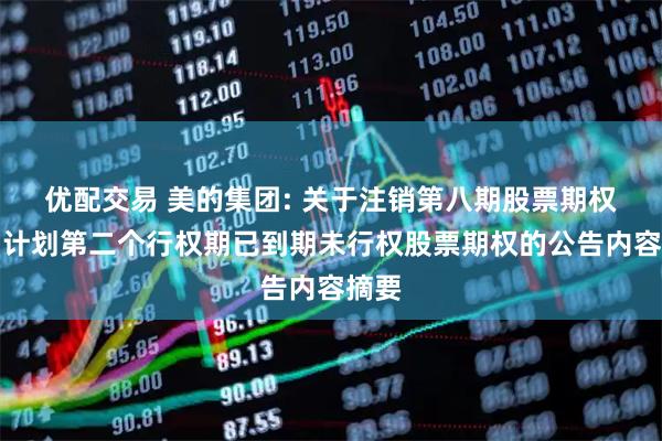 优配交易 美的集团: 关于注销第八期股票期权激励计划第二个行权期已到期未行权股票期权的公告内容摘要